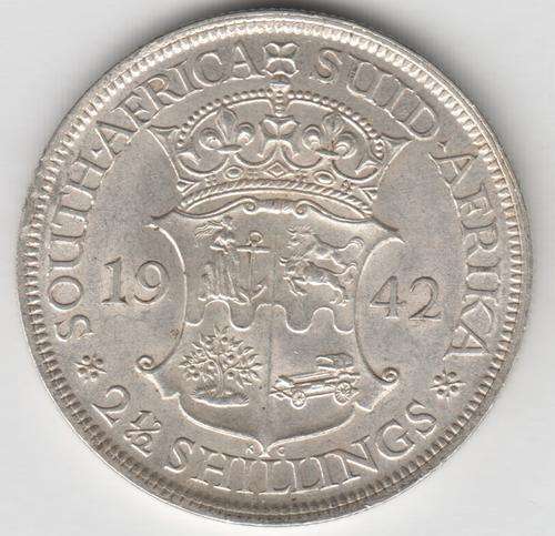 SAU Silver 1942 Half Crown AU - as per photo