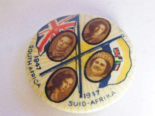 1947 South Africa royal visit lapel pin badge - no pin - as per photo
