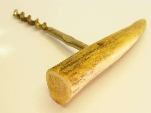 Vintage deer horn handle corkscrew - as per photo