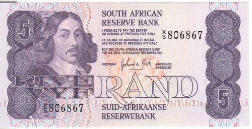 Gerhard de Kock 2nd issue replacement R5 banknote - uncirculated - as per photo