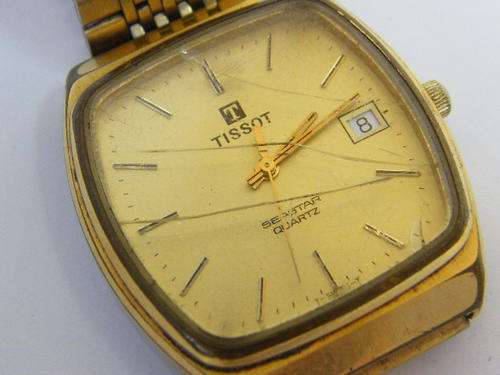 Vintage Tissot Seastar Quartz mens watch - glass cracked - as per photo