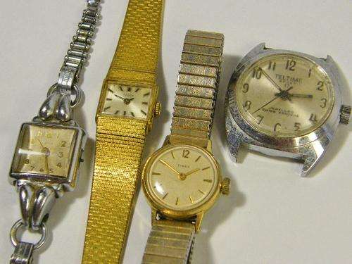 Lot of 4 vintage ladies mechanical watches for spares, some runs & stop - including Tissot