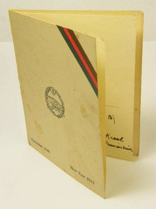 1940 SA Tank corps Christmas card - as per photo