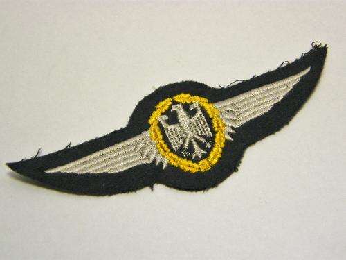 West German Air Force pilot wings - 1st class - as per photo
