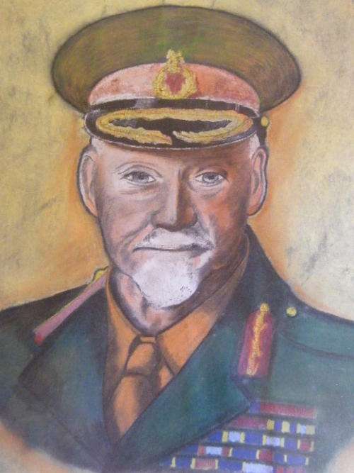 Vintage General Jan Smuts painting by C vd Merwe - full size 75cm x 60cm - as per photo