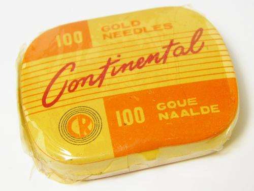 Gramophone needles - Continental tin with 100 gold needles - sealed - as per photo