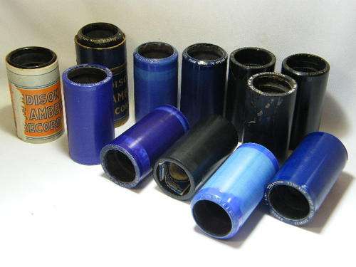 Lot of 12 Edison phonograph records - damaged but still working - as per photo