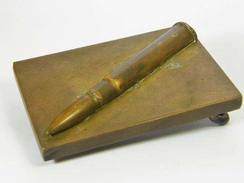 Vintage brass buckle with bullet - as per photo