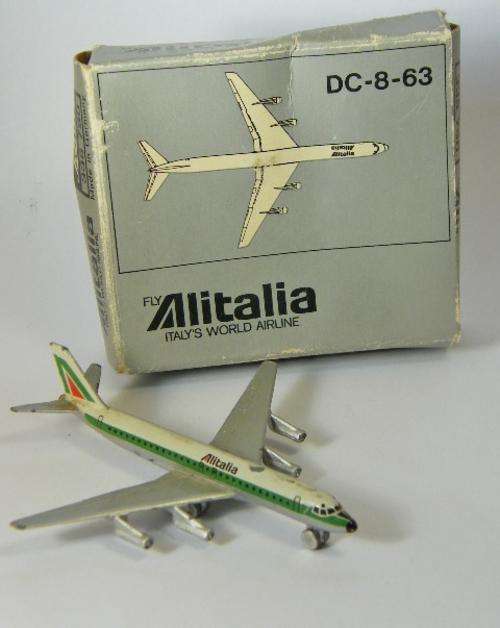 Alitalia DC-8-63 aeroplane model by Schuco - with original box - as per photo
