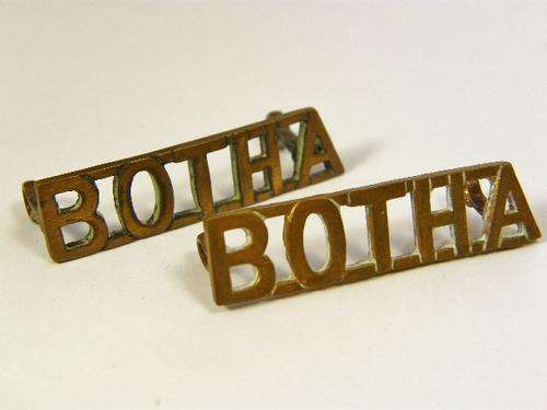 Pair of regiment Botha shoulder titles - as per photo