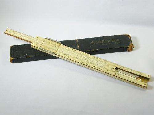 Vintage Albert nestler No.21 Darmstadt slide rule in original box - as per photo