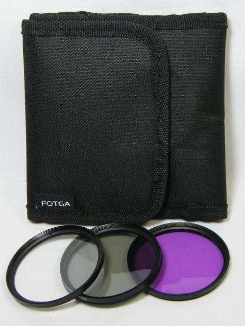 FOTGA pouch with 3 x 58 mm camera lens filters - as per photo