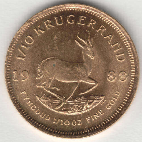 1988 RSA gold 1/10 Kruger Rand - as per photo
