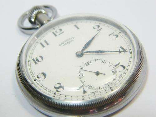 Vintage Rotary pocket watch with front opening movement - working - as per photo