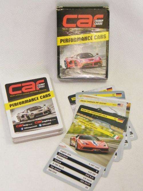 CAR specification playing trump cards - performance cars edition - as per photo