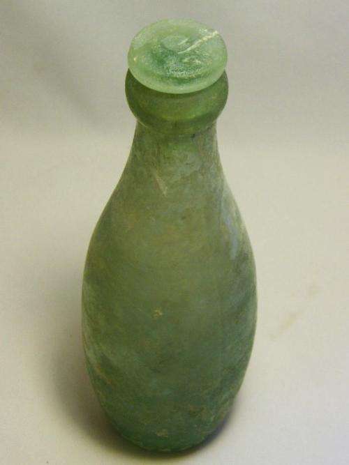 Antique glass soda bottle with glass lid - as per photo