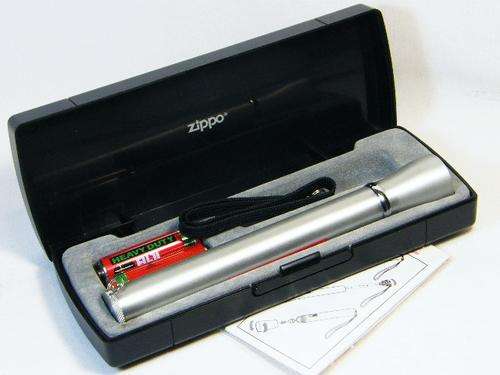 Zippo flashlight original in case with Bell Helicopter logo with extra bulb  will need new batteries