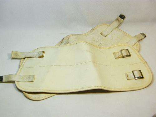Pair of 1988 white leather / canvas military ankle gaiters - Specifico size 3 - as per photo