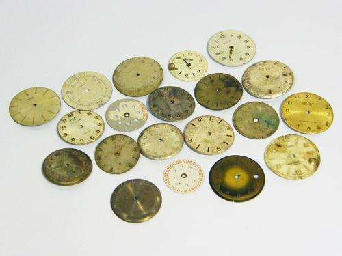 Lot of 20 vintage watch dials for spares - as per photo