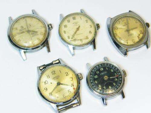 Lot of 5 vintage mens manual wind watches - not working - as per photo
