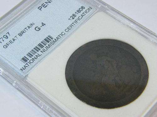 1797 Great Britain cartwheel penny - graded G-4 by NNC - @ CRAZY R1 start