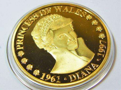 1961-1997 Diana Princess of Wales gold plated commemorative medallion - as per photo