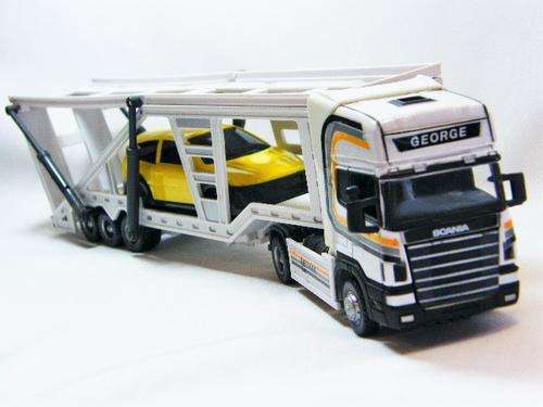 Scania George car transporter truck and trailer with one car - Teama - as per photo