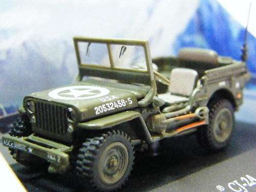 Miniature Jeep CJ-2A model car in case - Hongwell - as per photo