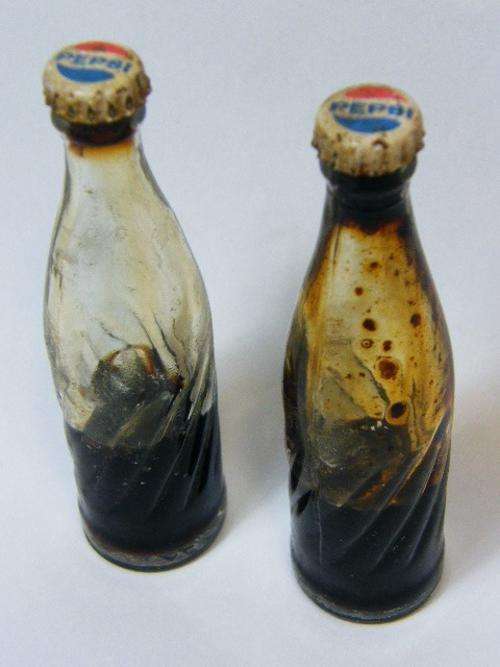 Lot of 2 small vintage Pepsi sample bottles - as per photo