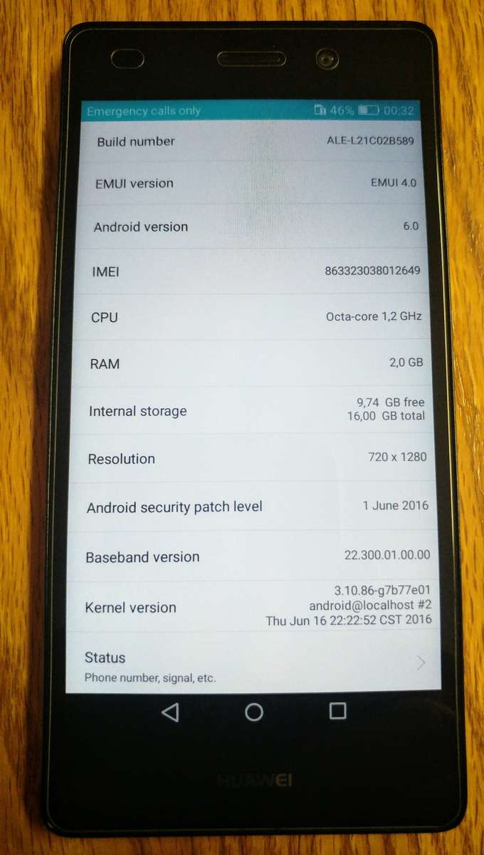 Huawei P8 Lite, 16 GB, VERY good cond.