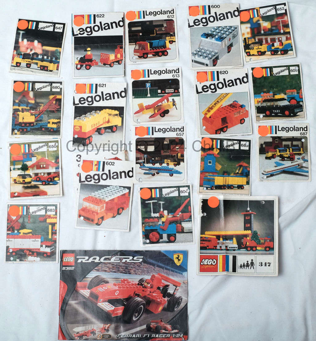Lego Legoland bulk lot (1970 - 1980`s blocks and parts with booklets, carrying cases)