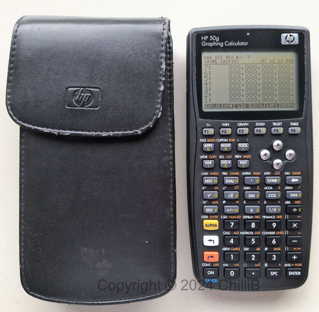 HP 50g Hewlett Packard Graphing Calculator With Black Leather Case and 2G Kingston card
