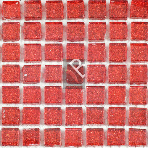 Crystal Glass Mosaic Glitter Chilli Red - 49 tiles