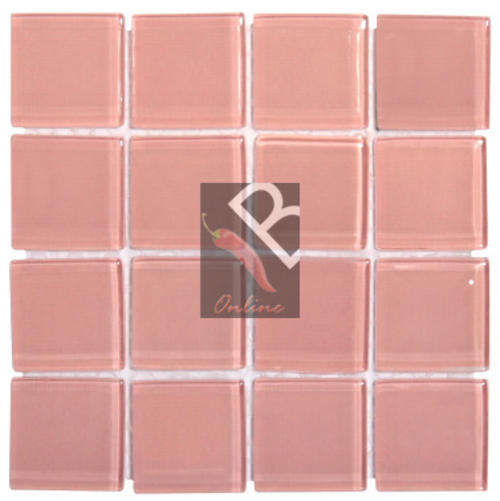Crystal Glass Mosaic Pink 25mm