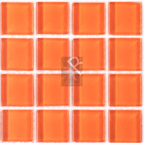 Crystal Glass Mosaic Pure Orange 25mm x 4mm