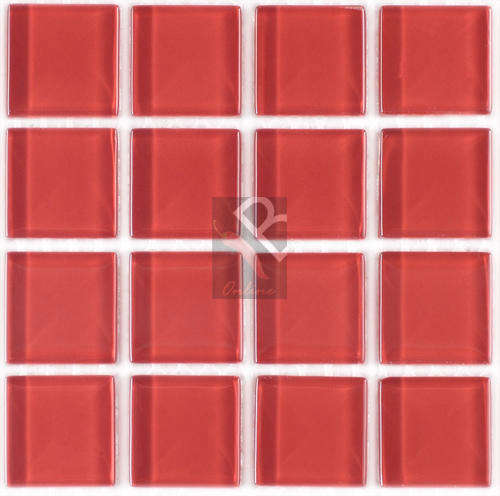 Crystal Glass Mosaic Rich Red 25mm x 4mm