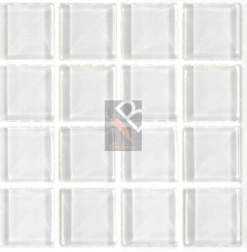 Crystal Glass Mosaic Pure Wihite 25mm x 4mm