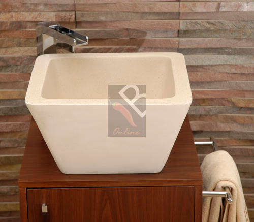 Laspezia Marble and Stone Free Standing Square Basin