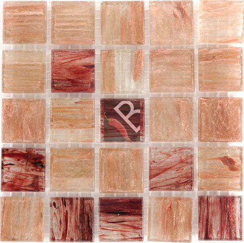 River Mix  Burgundy Gold 20x20x4mm - 25 Tiles