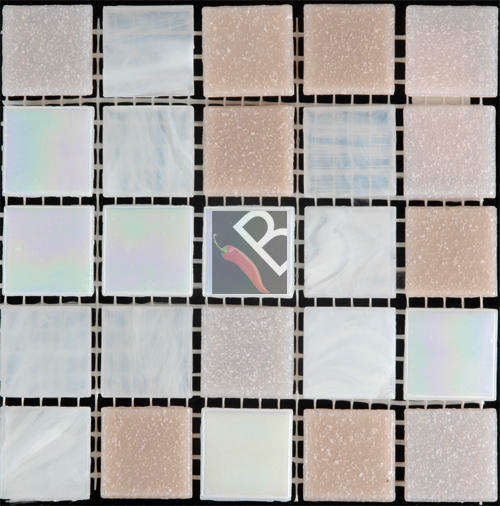River Mix  Pink  20x20x4mm - 25 Tiles