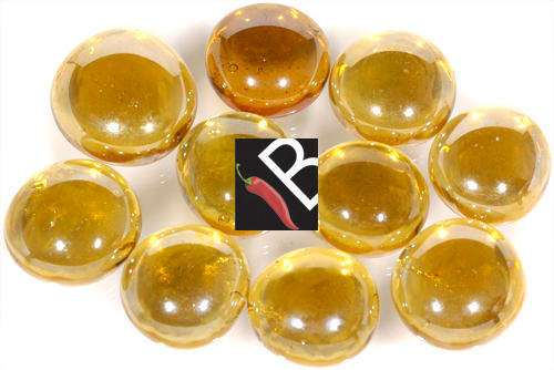 Glass Dew Drops - 10 pieces - Yellow Mustard