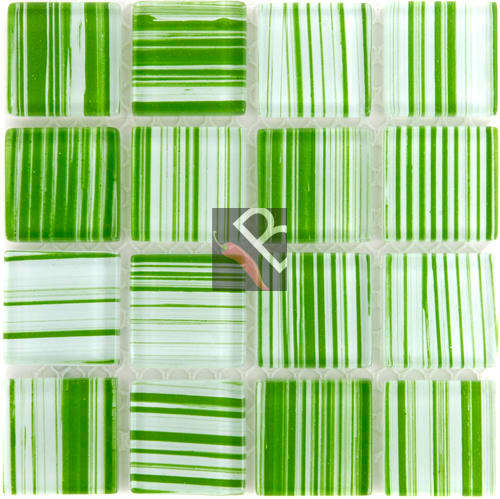 Zebra Mosaic Green  23x23x4mm - 16 Tiles
