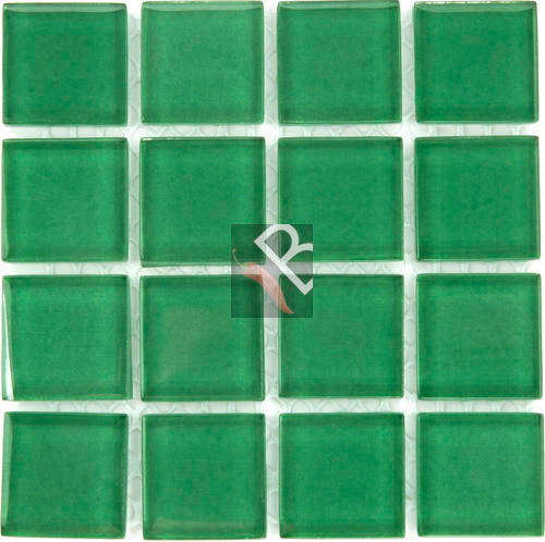Smooth Crystal Glass Mosaic Pine Green 23 x 23 x 4mm