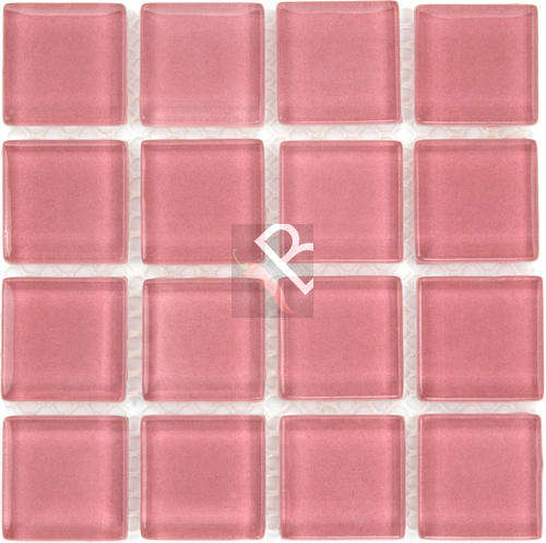 Smooth Crystal Glass Mosaics Deep Rose 23 x 23 x 4mm