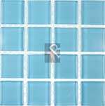 Crystal Glass Mosaic Turquoise 23 x 23mm x 4mm