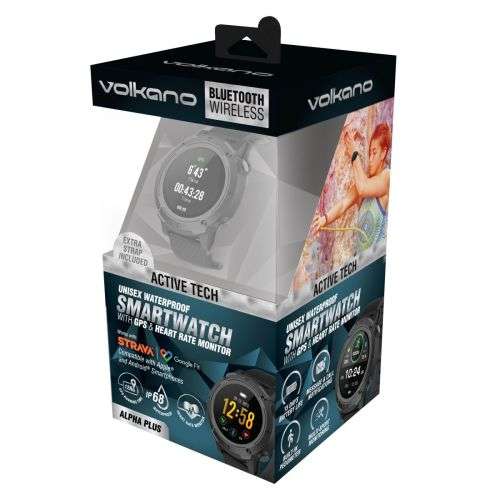 Volkano Active Alpha Plus s Multisport GPS and Heart Rate Monitor Round shape Smart Watch