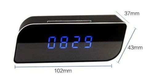 Wireless Mini Wifi Spy Clock with Motion Sensor Camera.