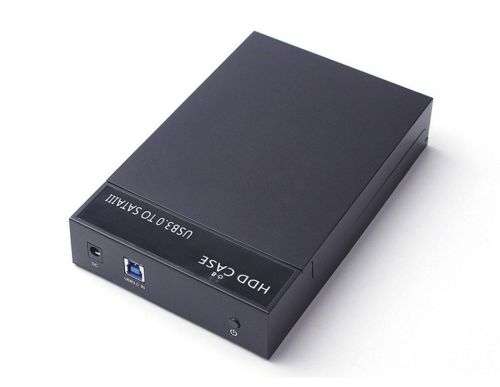 USB 3.0 3.5 Inch SATA Hard Drive Enclosure - Black