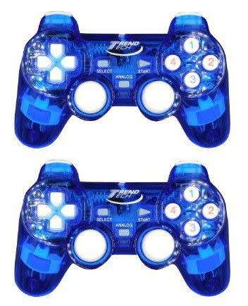 TrendTech Transparent Wired PC Gamepad Controller With LED - 2 in 1