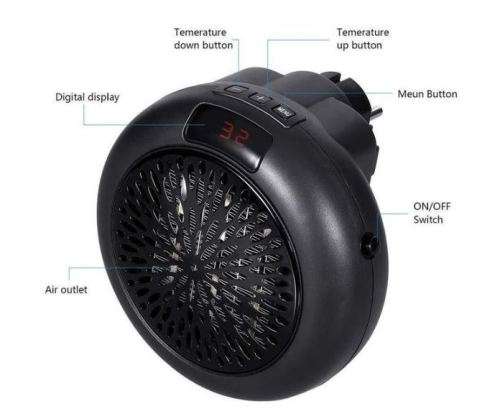 1000W Portable Plug-In Wall Heater